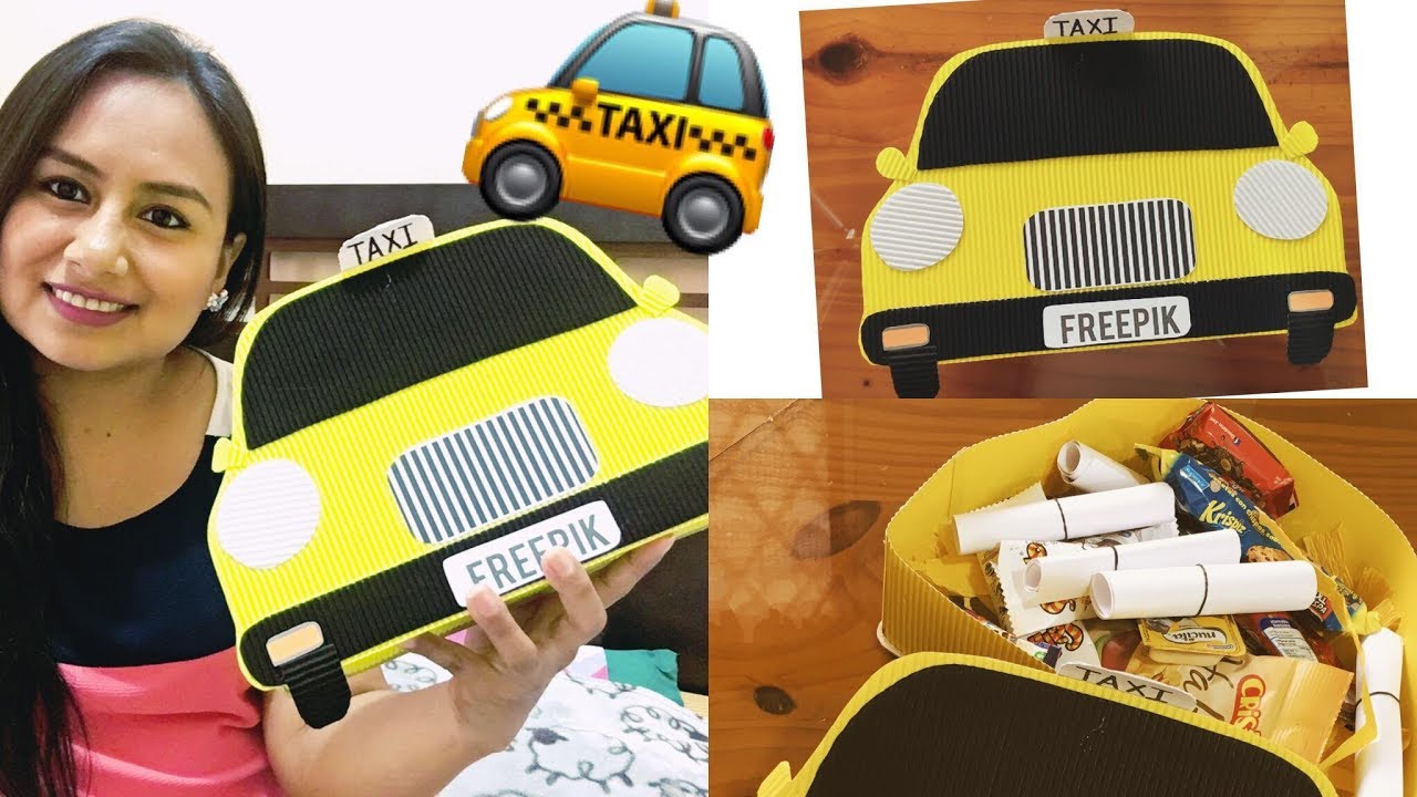 Caja taxi con dulces