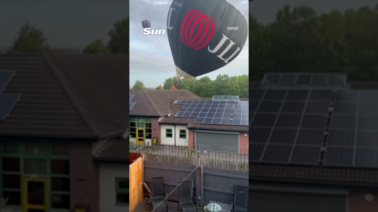 Moment hot air balloon crashes into school on first day of festival