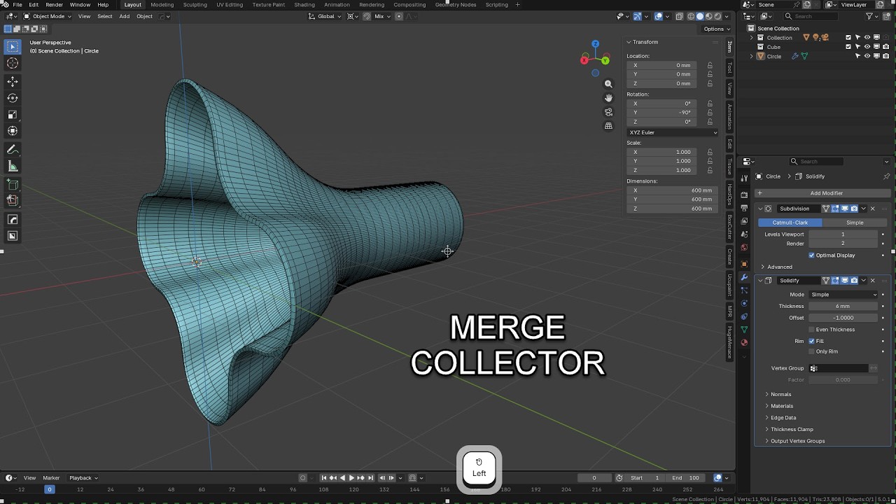 36. Blender modeling practice #12(Merge collector). Enjoy Blender!