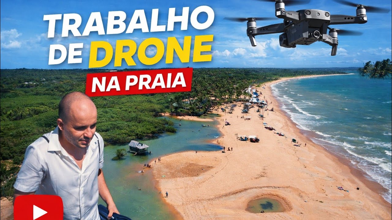 PRIMEIRO DIA DE TRABALHO NA PRAIA COM DRONE DJI MIni 3