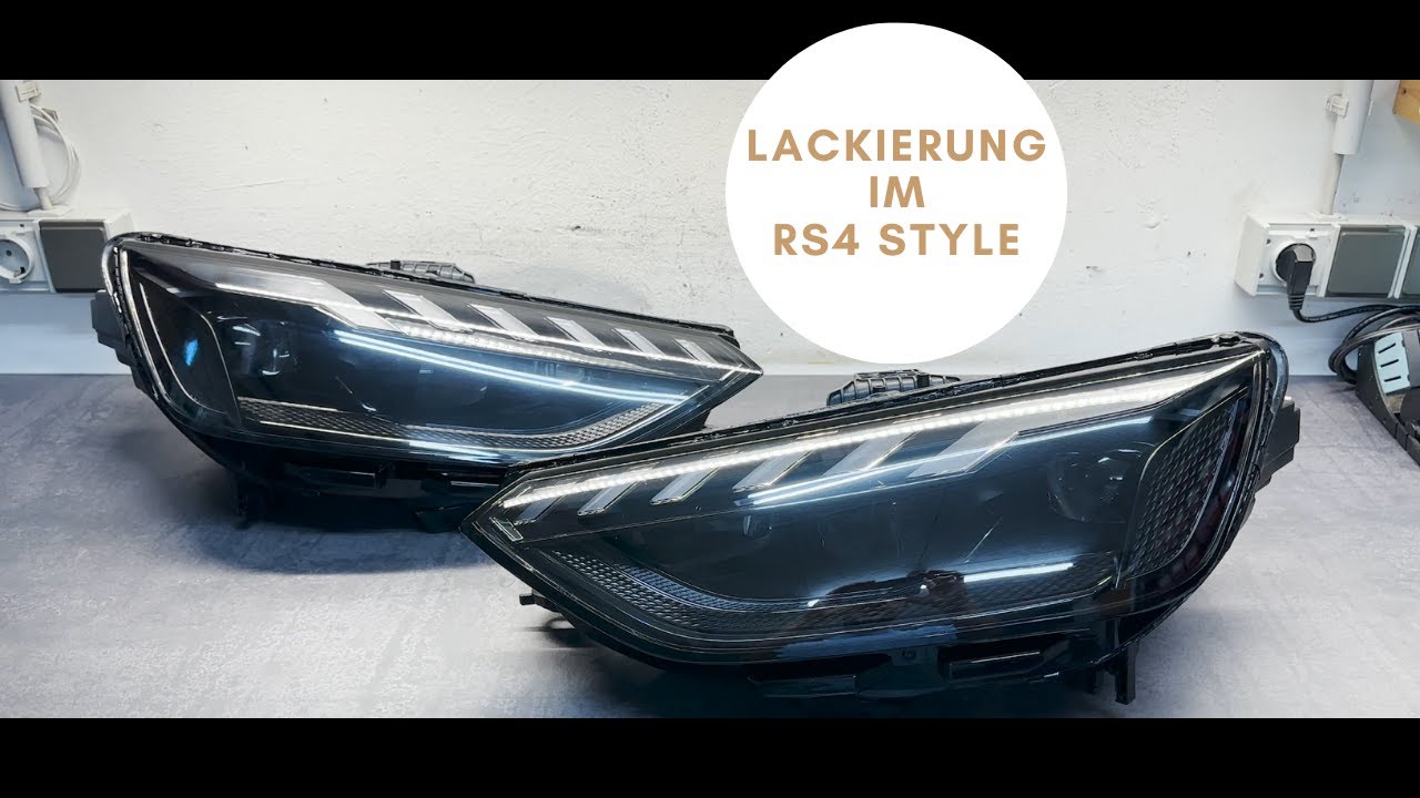 Audi RS4 B9 Facelift Scheinwerfer schwarz lackiert | Tobi3C