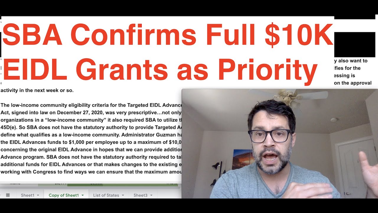 SBA Confirms Full $10K EIDL Grants as Priority
