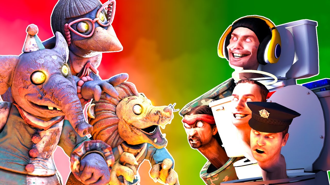 [SFM FNaF] Security Breach Hidden Mascots vs Skibidi Toilets