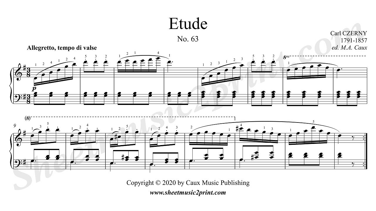Czerny : Etude in G Major, Op. 823, No. 63