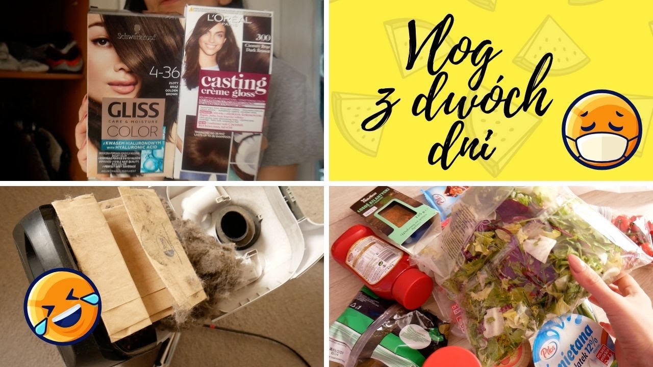 VLOG: FARBUJE WŁOSY LOREAL CASTING CREME GLOSS CIEMNY BRĄZ 300 + ZAKUPY SPOŻYWCZE 🙍🏻‍♀️🥒🍌🍎