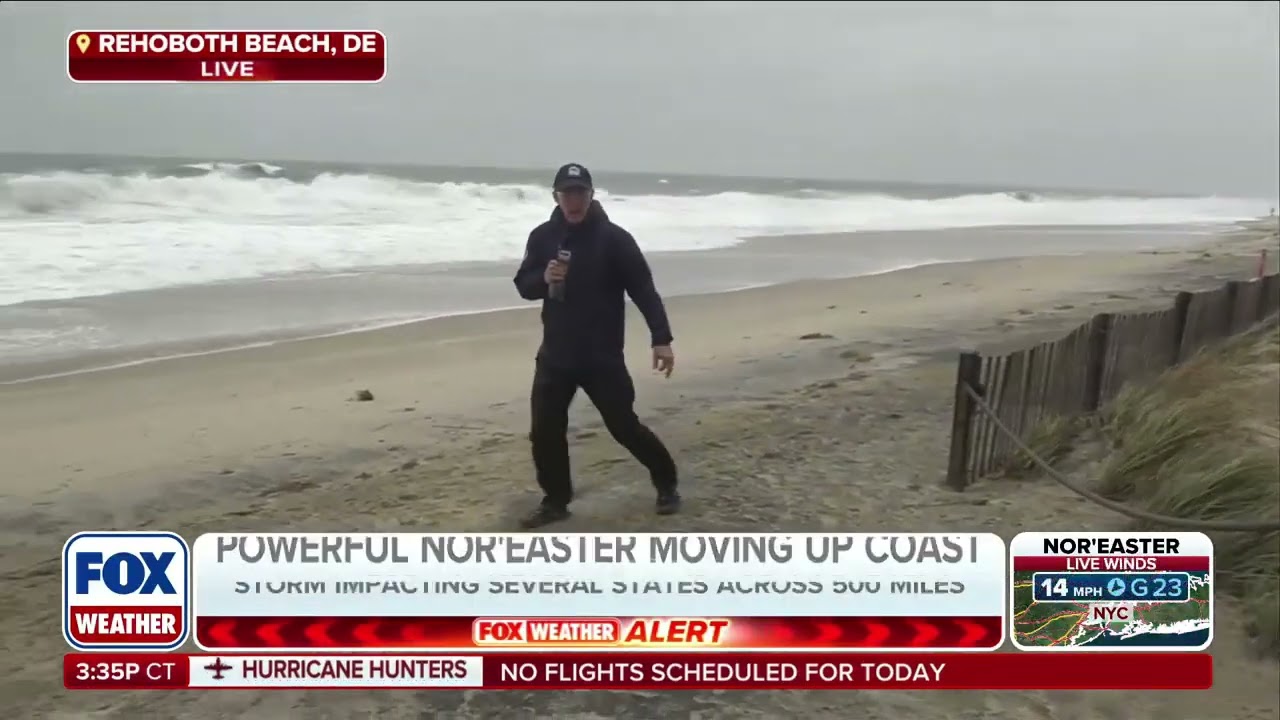 Mike Seidel FOX Weather Nor'easter Rehoboth Beach, DE 10-12-2025