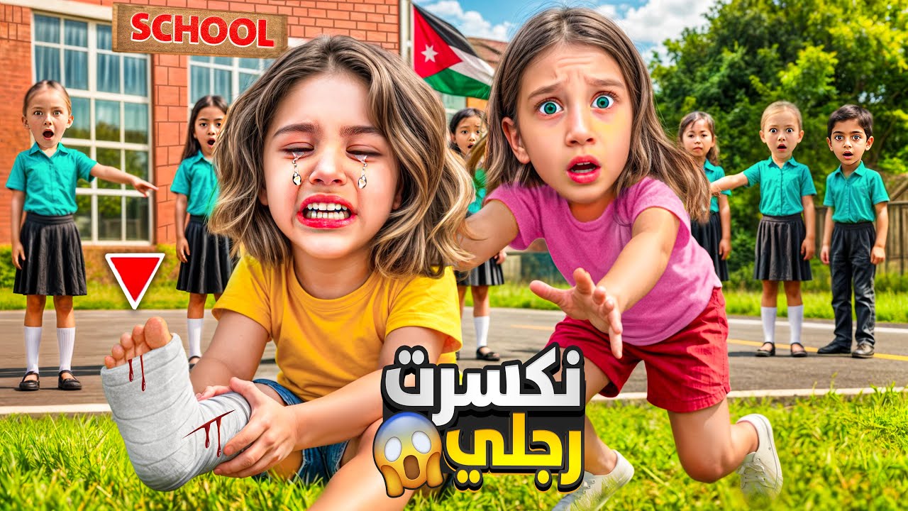 لولو وقعت عالمرجوحة نكسرت رجلها / عاقبناها وخليناها تروح عالمدرسة ورجلا مكسورة 😱