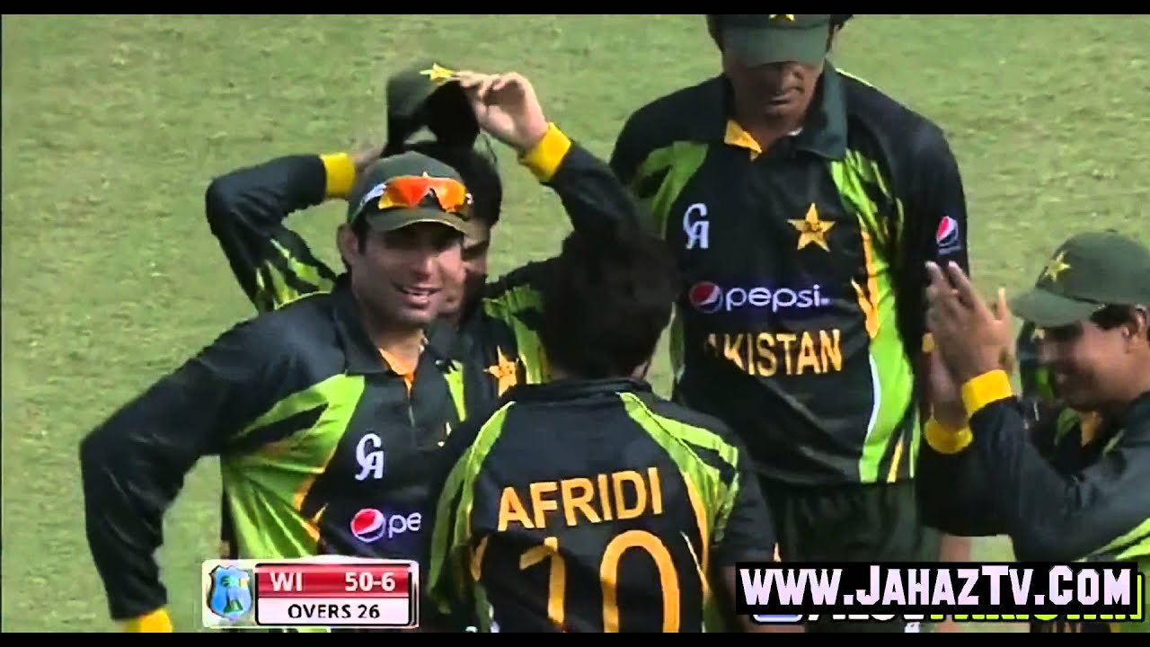 Shahid Afridi 7 Wickets Vs West Indies 2013 watch with Ali in HD Pak Vs Wi 1st ODI Highlights )