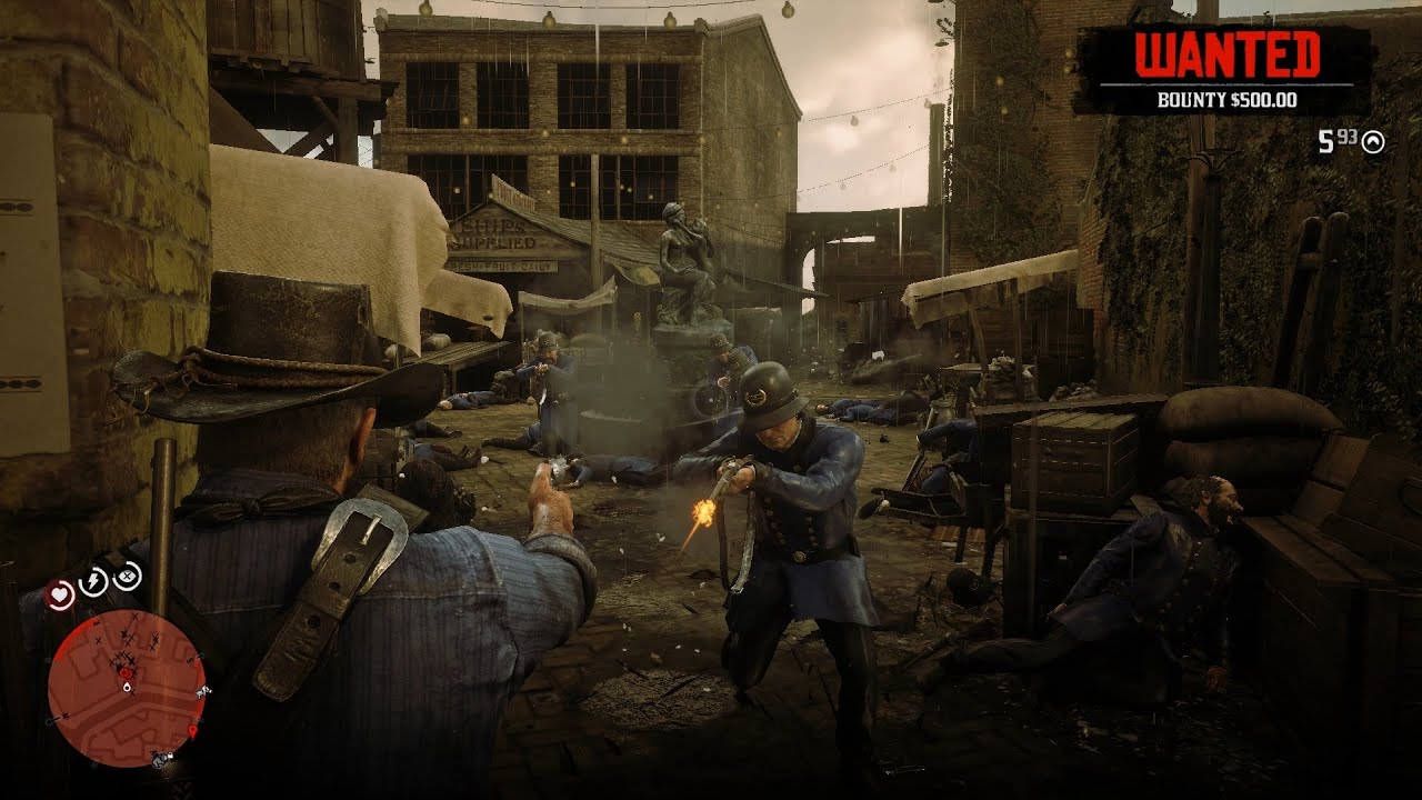 Red Dead Redemption 2 Epic Brutal Police Shootout + Wanted Level Escape