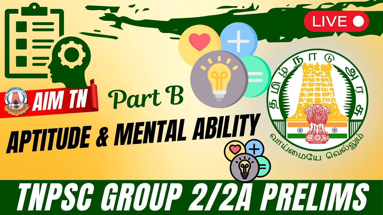 “🔥TNPSC Group 2/2A PYQ based Class | Part B: Aptitude & Mental Ability | Don’t Miss!” by Ms. Divya.T