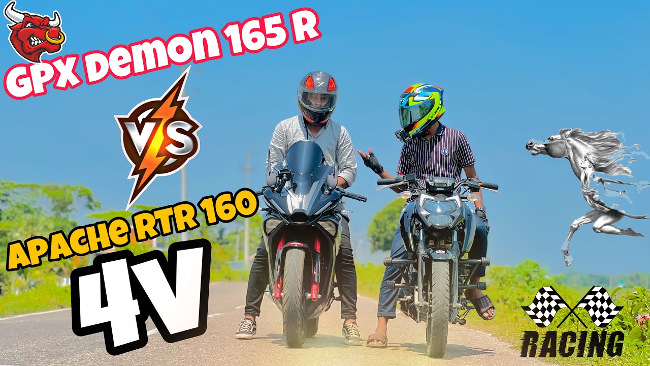 4v দিয়ে GPX Demon কে খেয়ে দিলাম😱 ||Ride with MITHuN #motovlog #racing #gpx #4v #viral #apache #bike