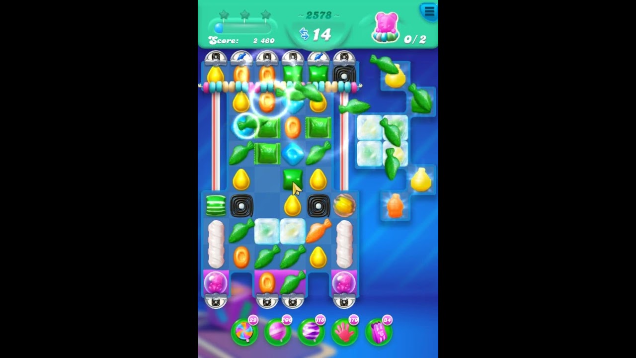 Candy Crush Soda Saga Level 2578 Get 3 Stars, 5 Moves Completed