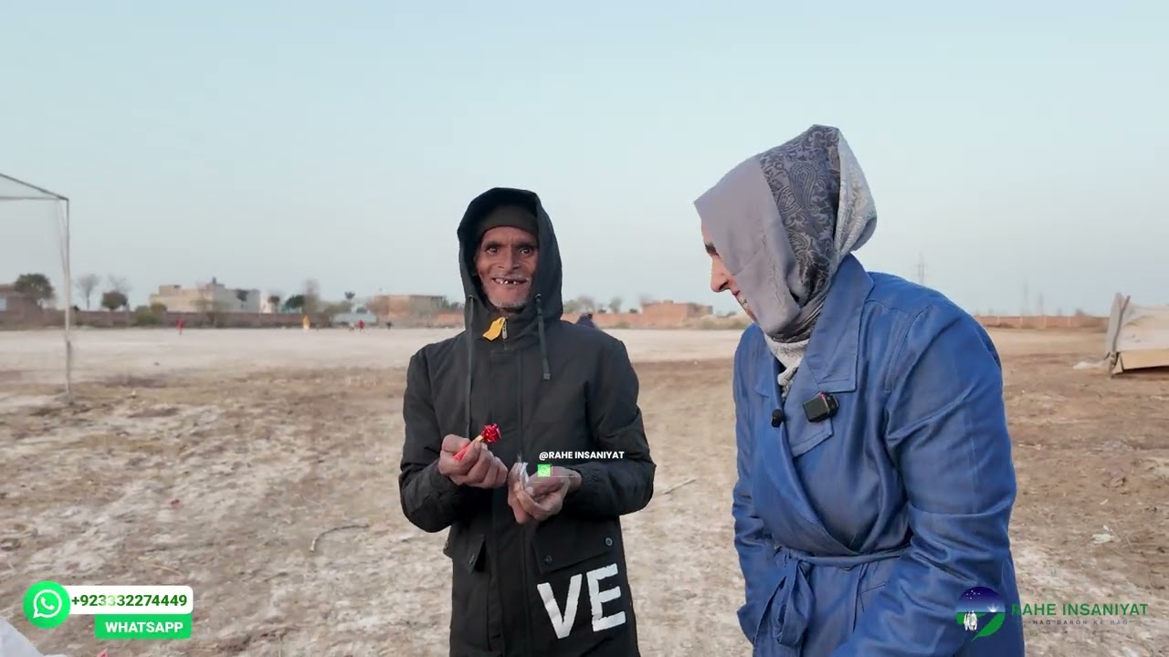 Helping person shivering in cold.
