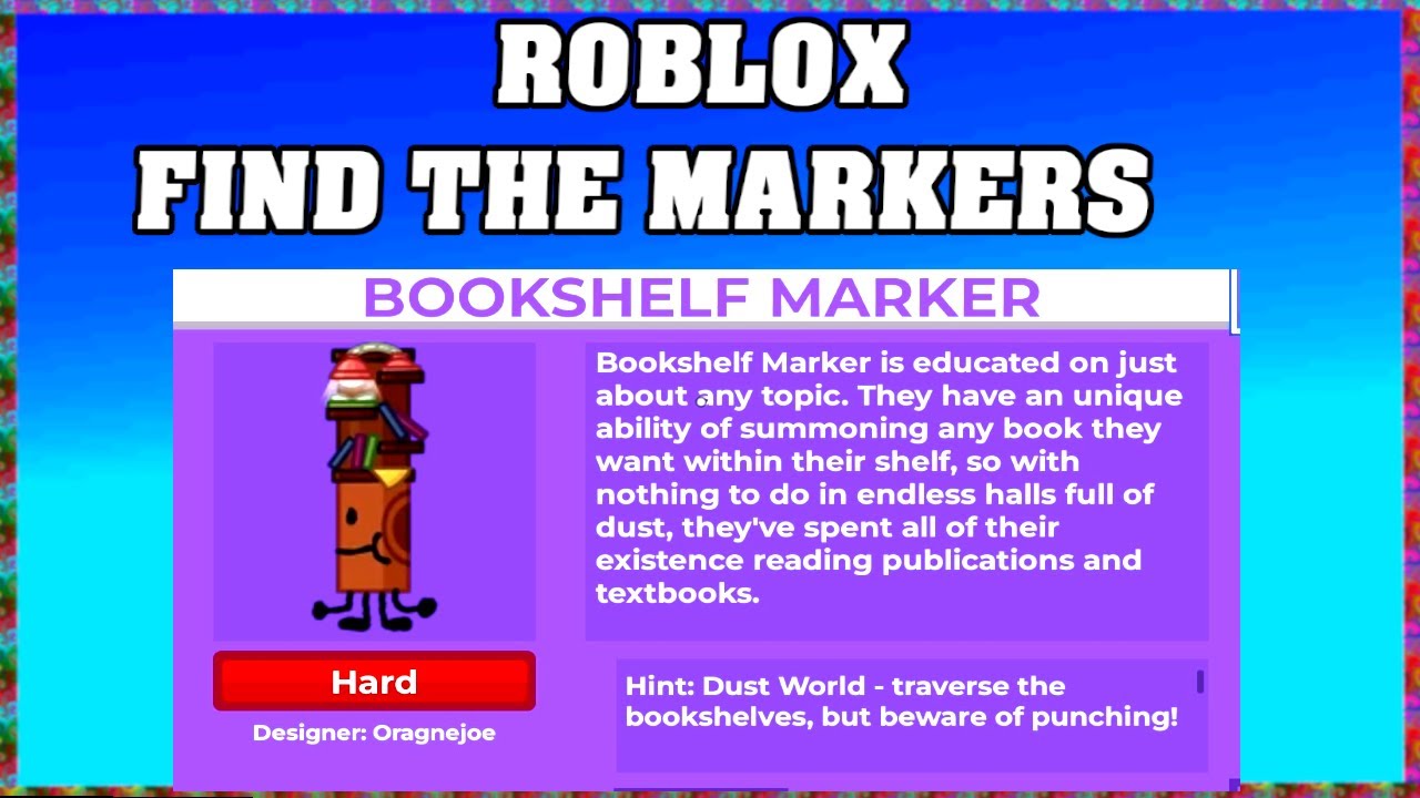 How To Find BOOKSHELF MARKER in ROBLOX FIND THE MARKERS🖌️ [UPDATE 2025] [walkthrough]