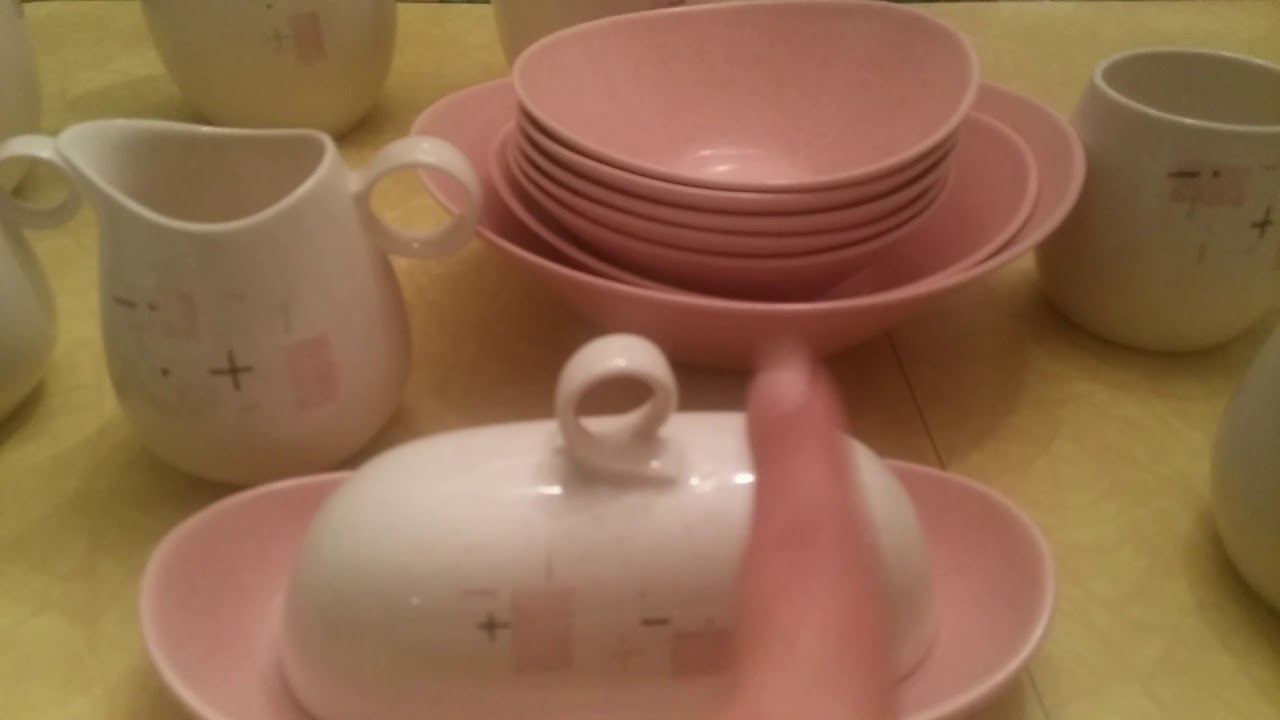 Vintage 1950s Metlox Vernonware Tickled Pink Dishes