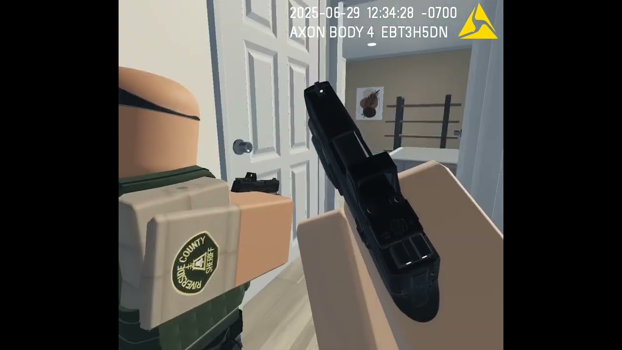 Bodycam footage records a shooting in a house raid | Perris, California | ROBLOX