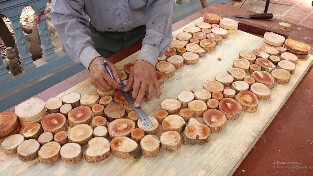 Woodworking Ideas Extremely Special With Rustic Logs // A Table With A Groundbreaking Structure