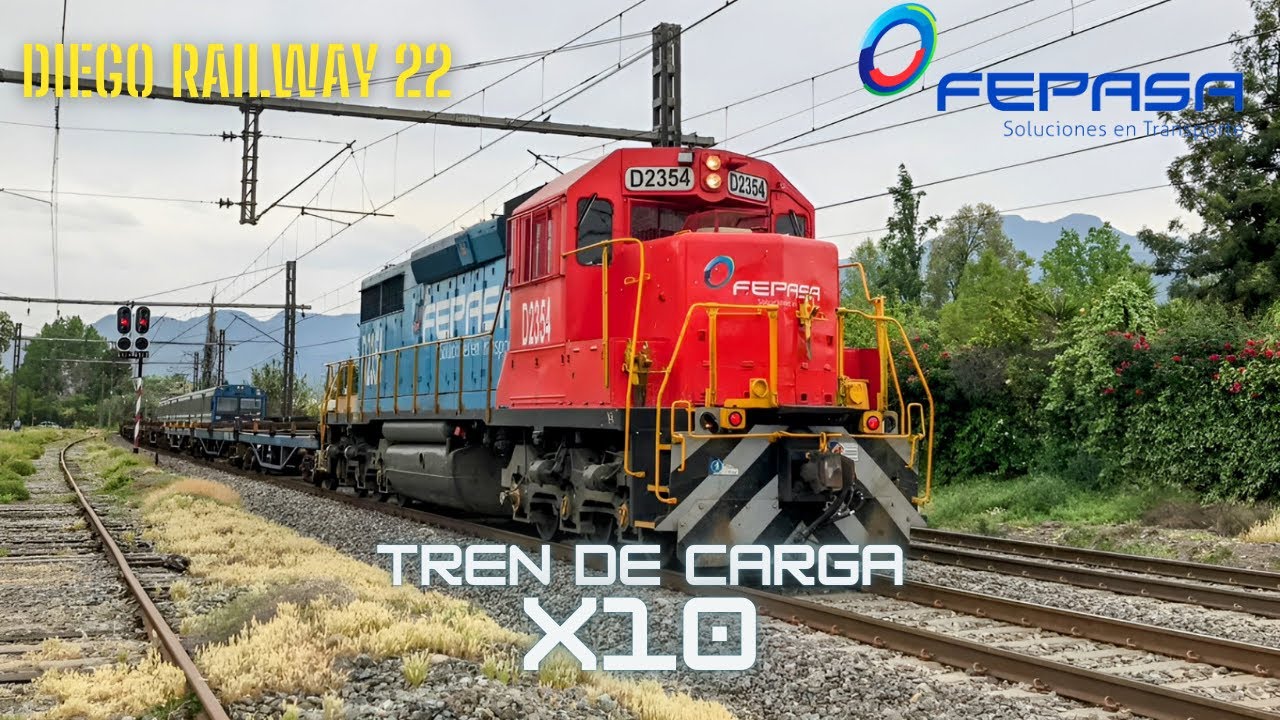Recorriendo Linares - Alameda | Tren de carga 50010 | FEPASA Chile