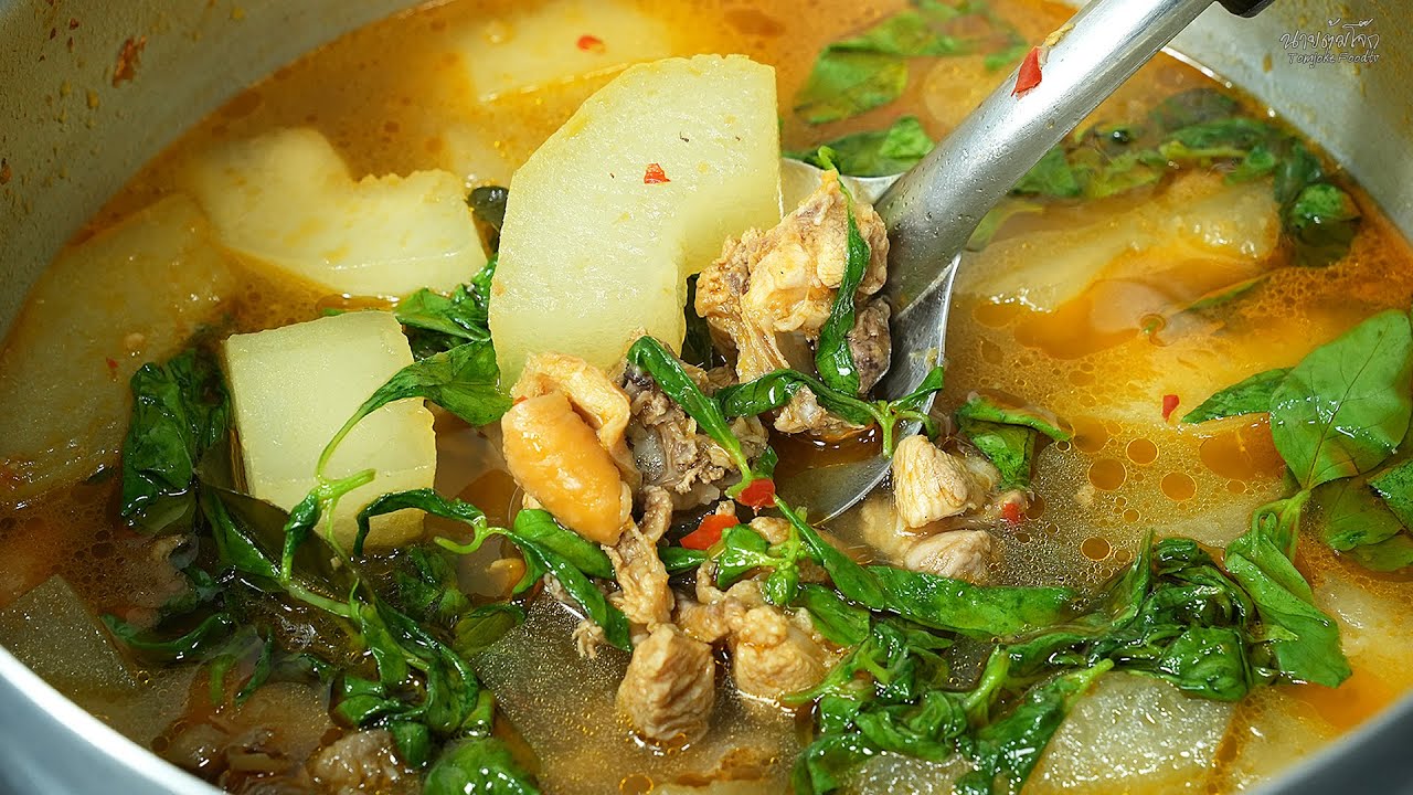 แกงไก่ใส่ฟัก แกงบ้านๆทำง่ายอร่อยได้ประโยชน์ Winter Melon Soup Recipe