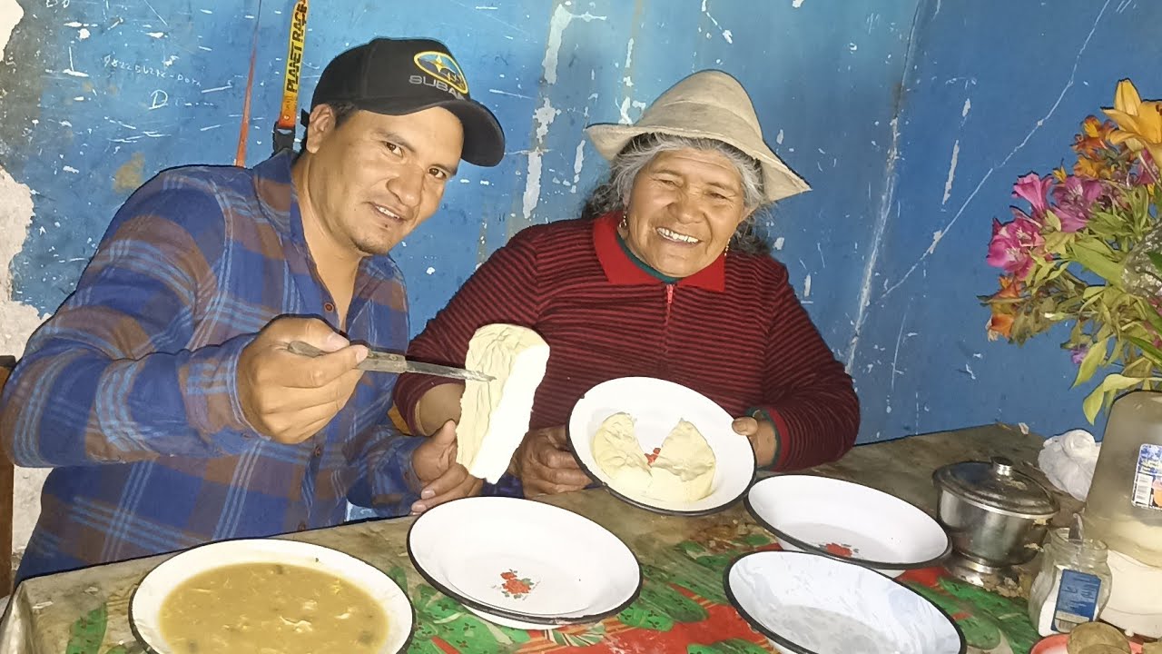 Queso con Papá y Sopa  de Alverja, Almuerzo con mi Hijo Rusbelt