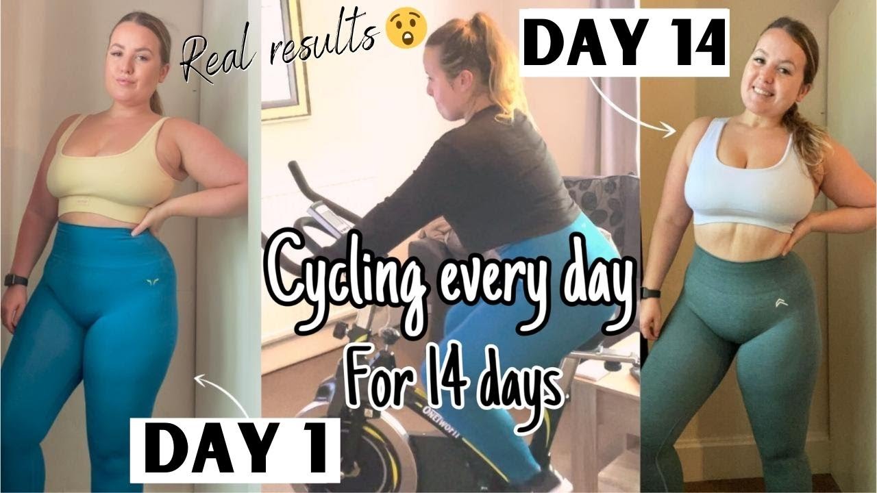 Cycling EVERY DAY for 14 DAYS | My realistic RESULTS *WOW* BODY UPDATE