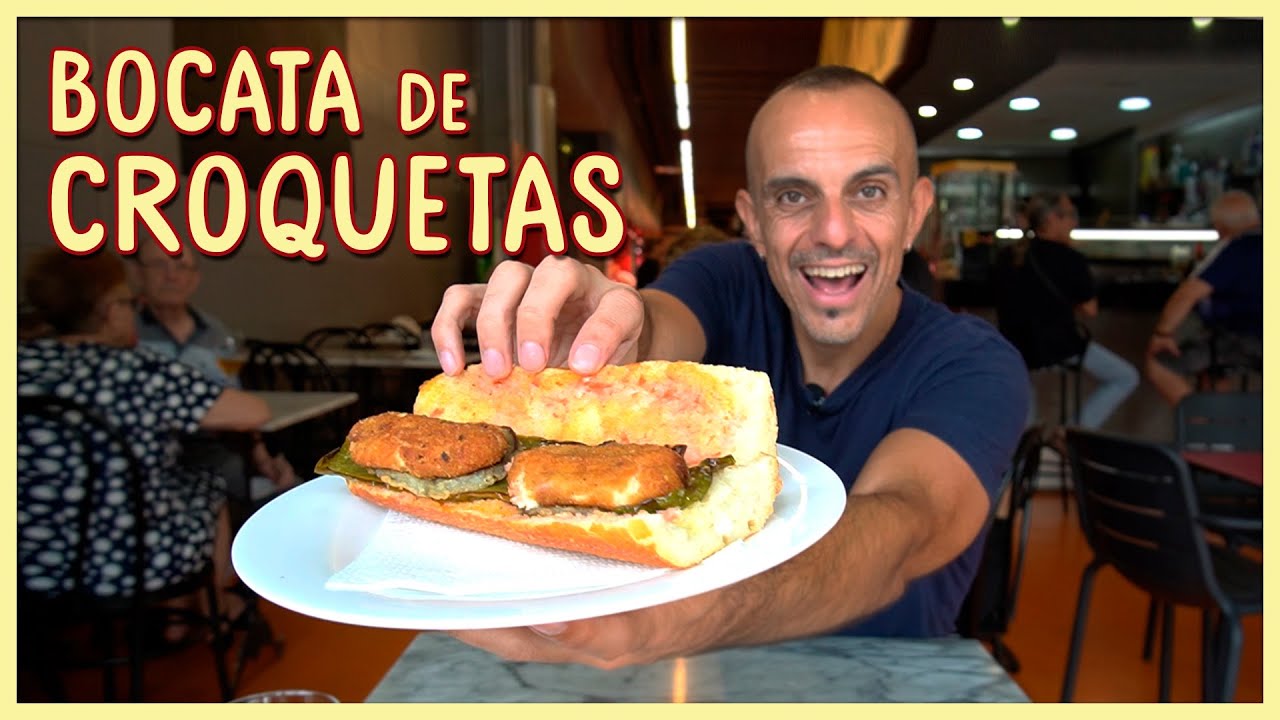 BOCADILLO de CROQUETAS 😯 en un mercado de Santa Coloma de Gramenet 📍 al lado de Barcelona