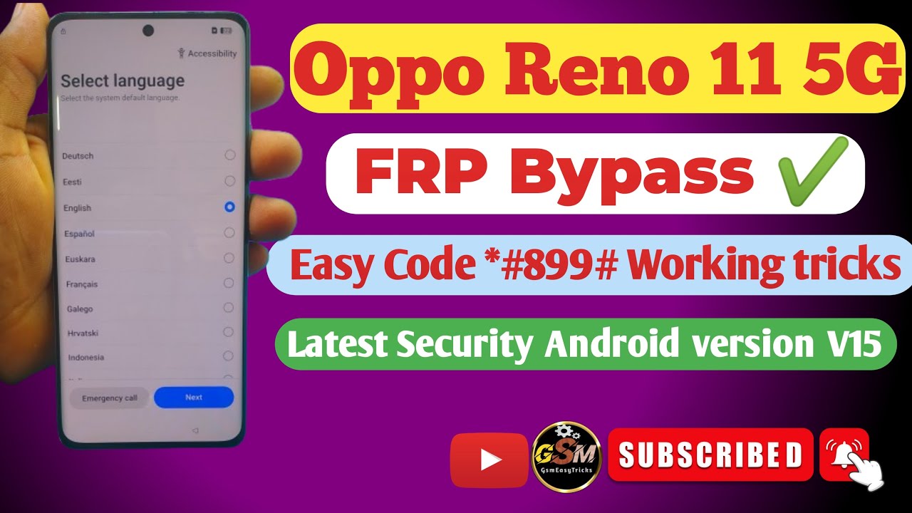 Oppo Reno 11 5G Frp Bypass New EasyTrick without Pc✅ | Latest security Android V14/15 working 💯