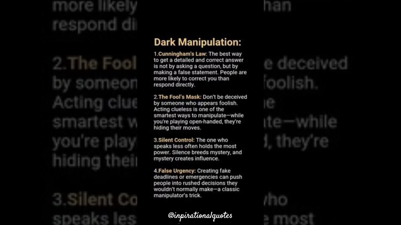 Dark Psychology facts..
