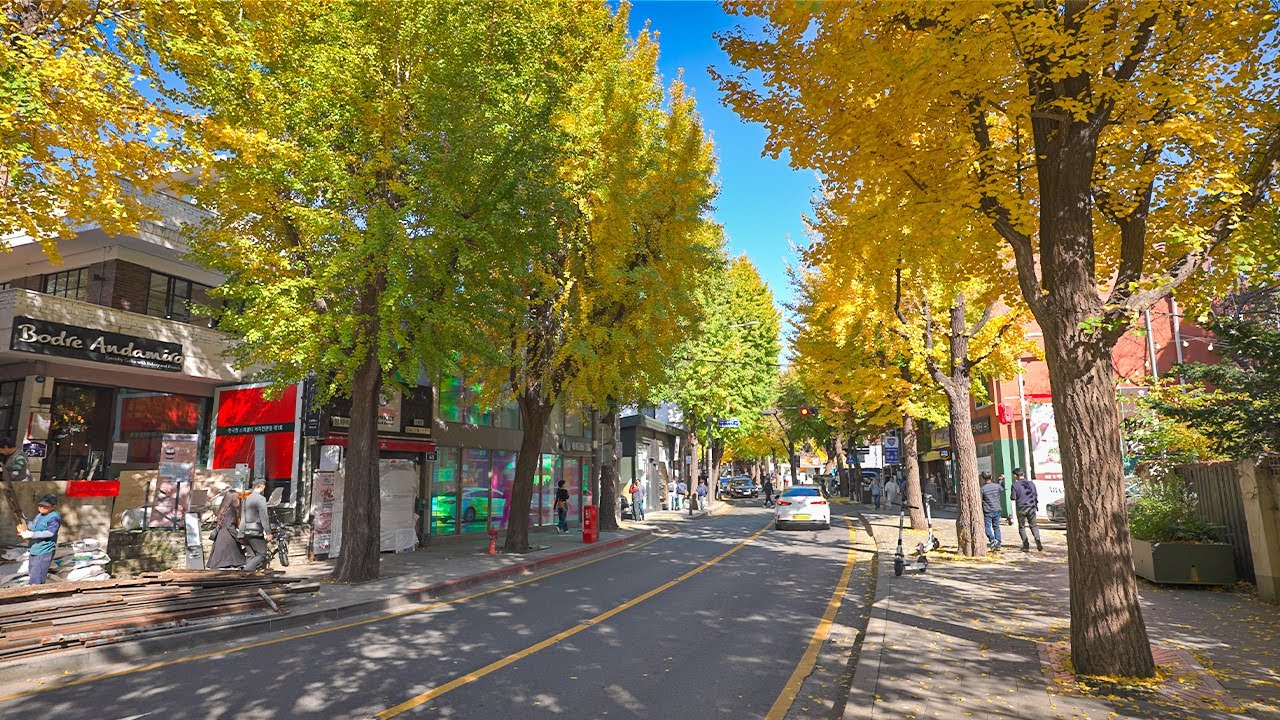 Seoul Autumn Leaves in Samcheong-dong Street | Walking Tour Korea 4K HDR