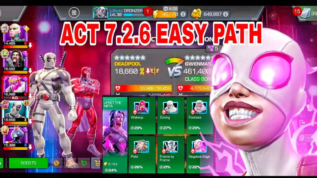 ACT 7.2.6 GWENMASTER EASY PATH GUIDE MARVEL CONTEST OF CHAMPIONS 