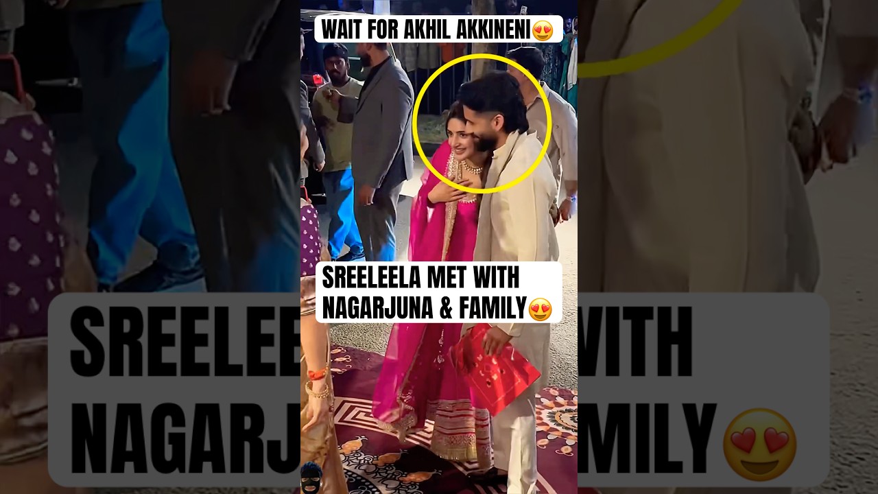 Sreeleela met Nagarjuna, Akhil Akkineni & Naga Chaitanya at an event 😍