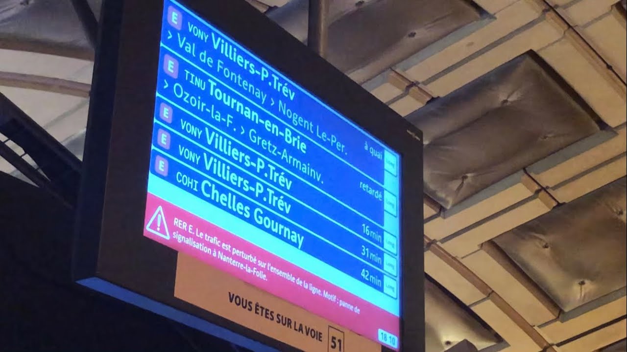 (RER E) : Panne de signalisation, gêne à la fermeture des portes, forte affluence