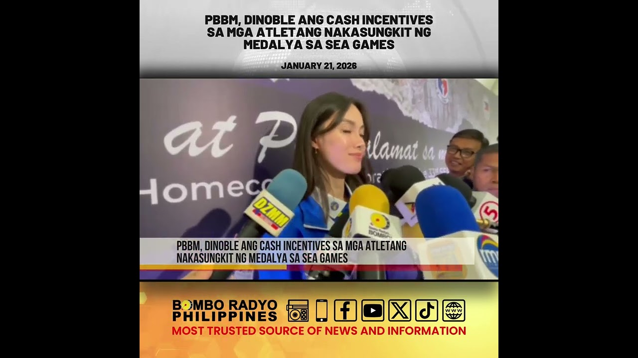PBBM, dinoble ang cash incentives sa mga atletang nakasungkit ng medalya sa SEA Games | Bombo Radyo