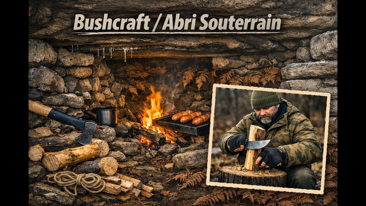 Bushcraft / Abri Souterrain Perdu Dans La Forêt
