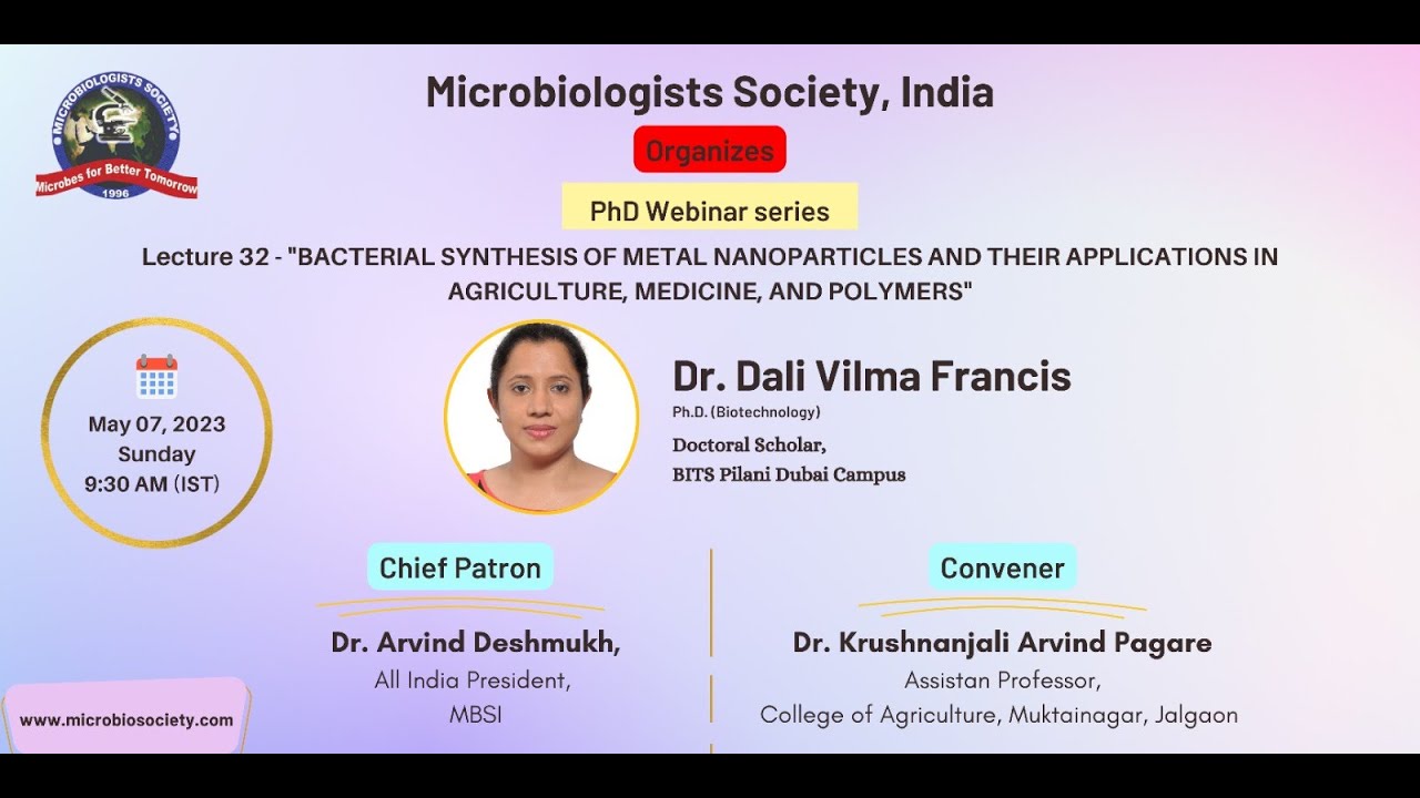 Lecture 32 - Bacterial Synthesis Of Metal Nanoparticles And Their Applications In Agriculture.