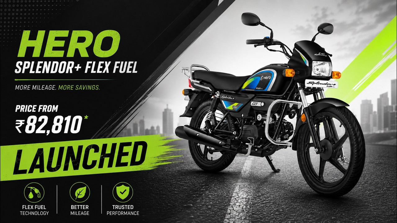 Hero Splendor+ Flex Fuel Variant Launched At 82,810 - Explained All Spec, Features And More Details