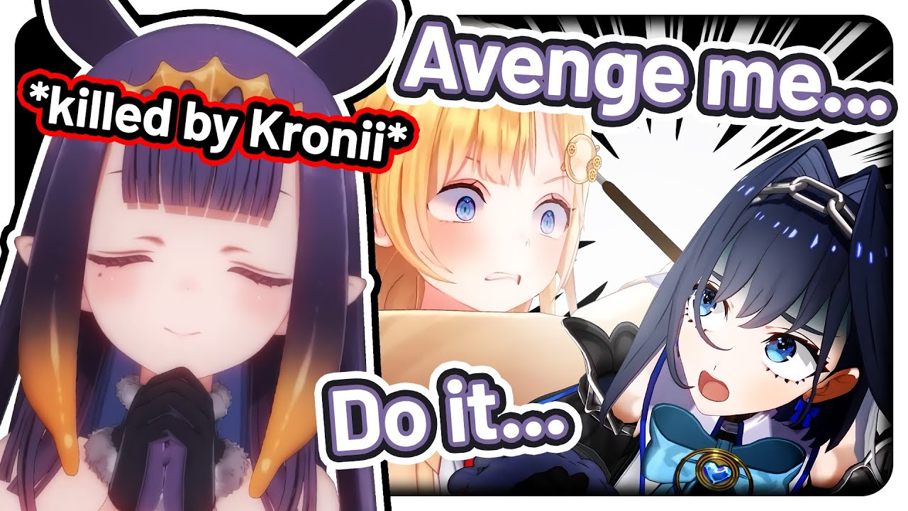 Ina's thoughts reached Ame... *bonk Kronii to death* 【Hololive EN / Lethal Company】