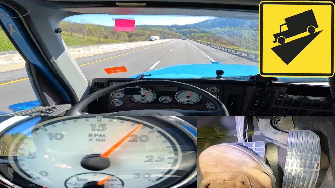bajando cargado usando el freno de motor en un camion pesado por que se quedan sin frenos trailers