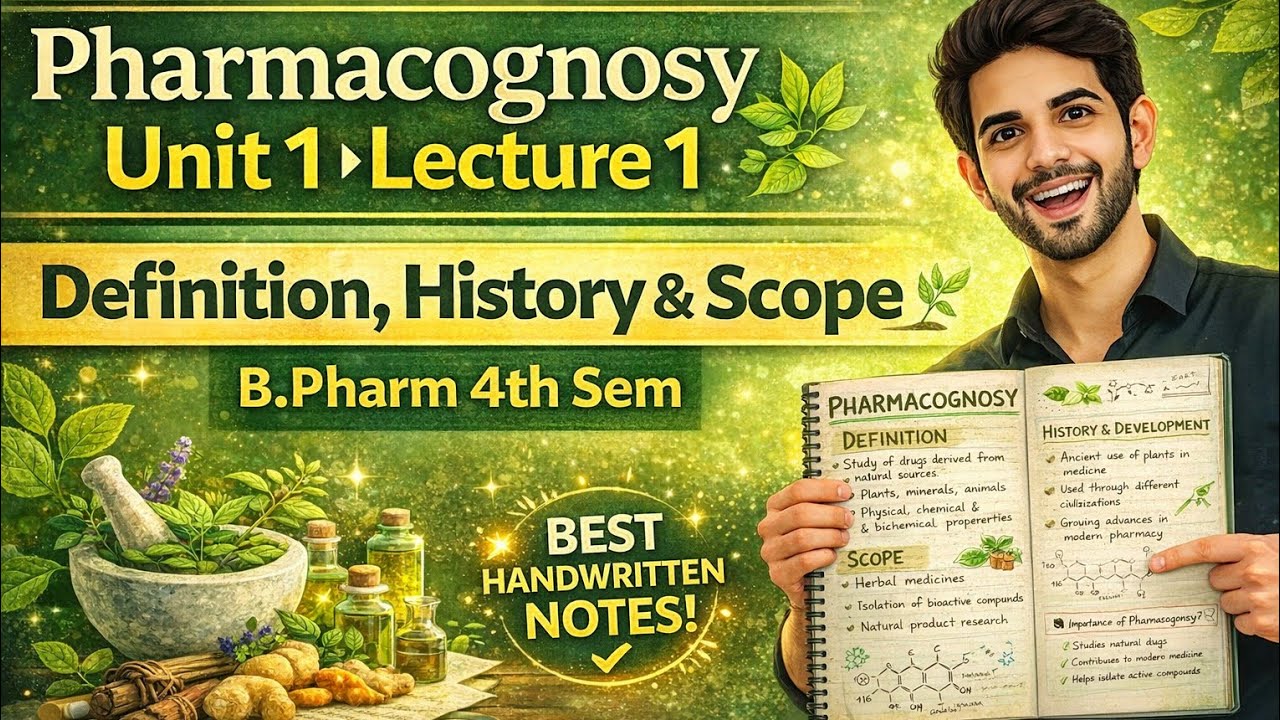  Pharmacognosy | Unit 1 Lecture 1 | Definition, History & Scope | B.Pharm 4th Sem @PharmaClasses-27 