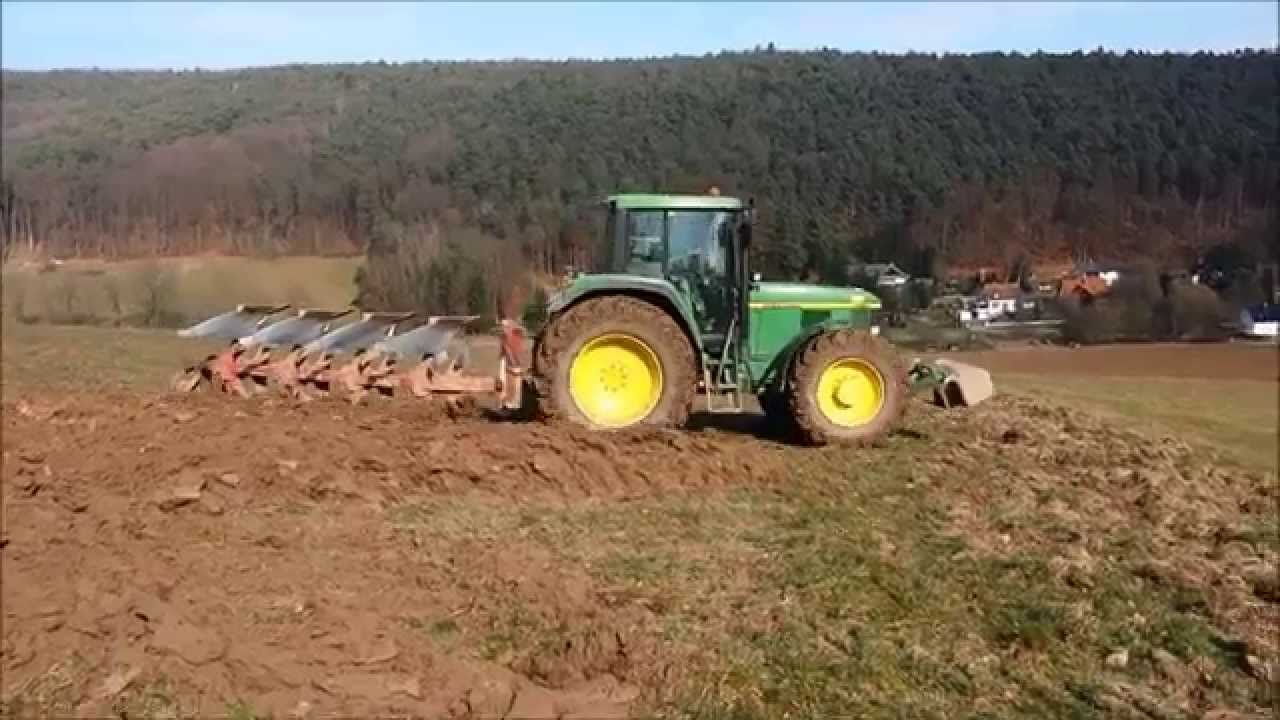 Pflügen 2015 mit John Deere 6910