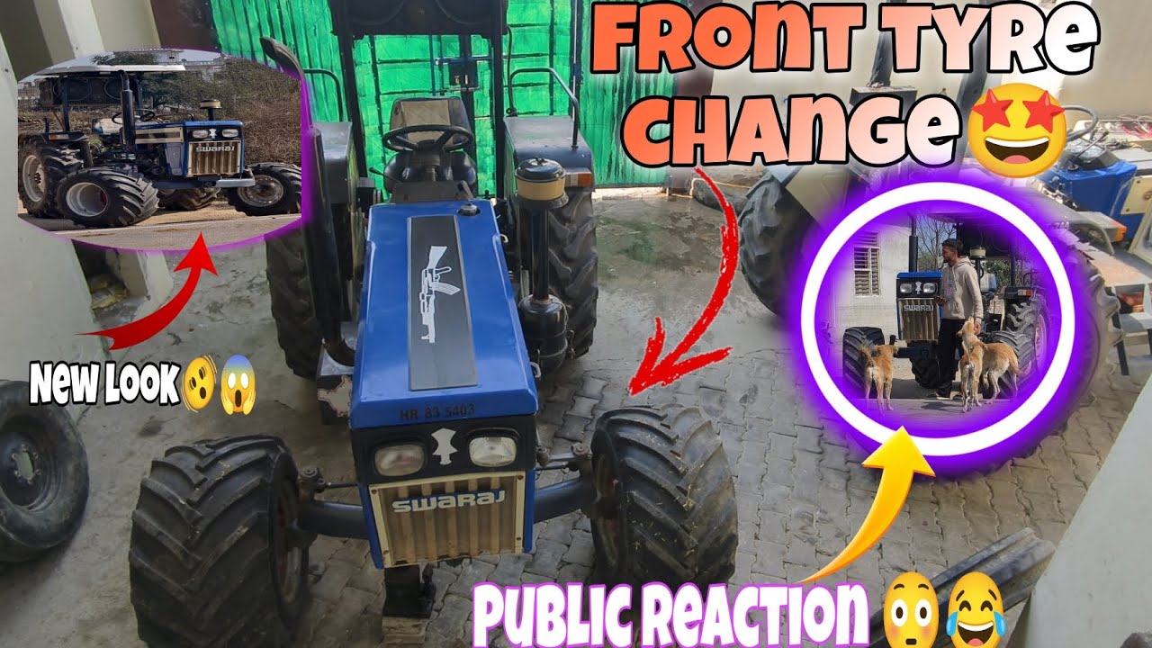 Swaraj 735 Tractor Front Tyre Change 😱 | Simple Tyre हटाकर Monster Tyres लगाए | Power & Look Test