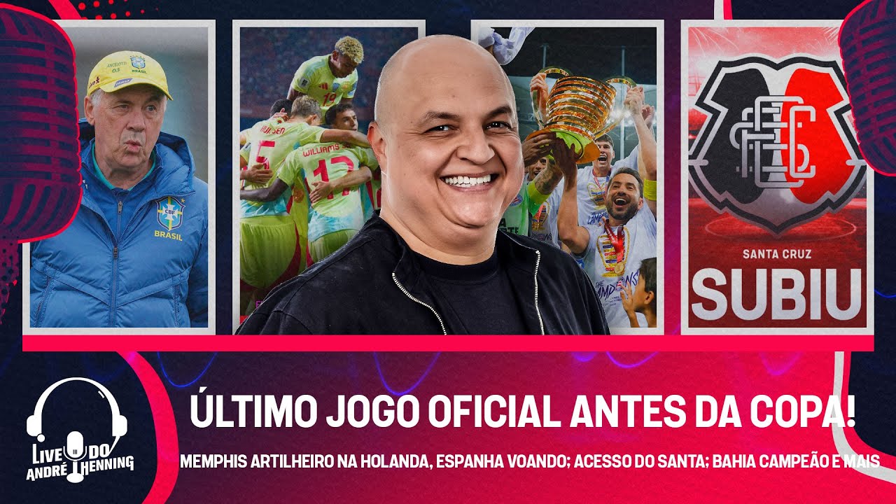 ANCELOTTI AO VIVO; ESPANHA VOANDO ;  ACESSO DO SANTA; BAHIA CAMPEÃO DA COPA DO NORDESTE E MAIS