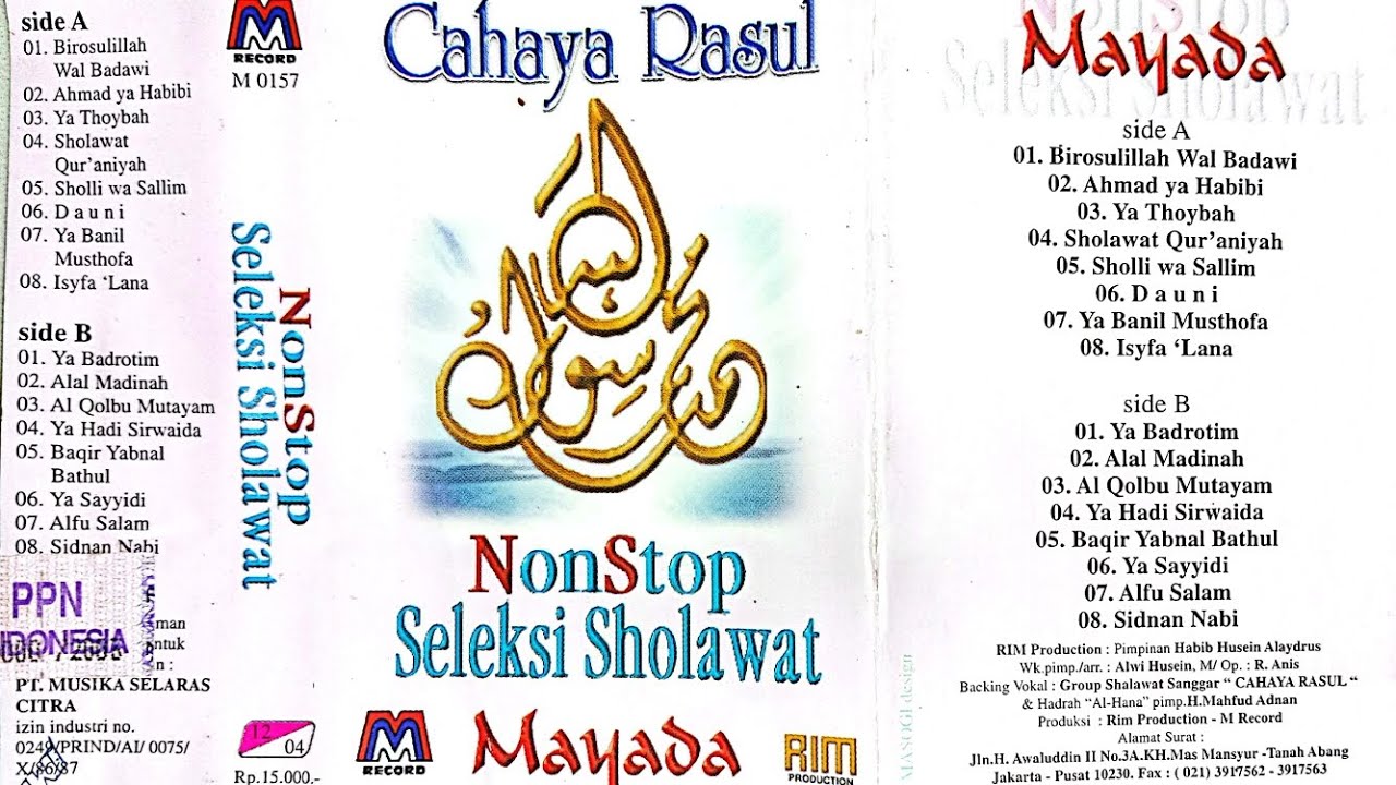Kaset Pita - Nonstop Seleksi Sholawat Mayada (Bagian A)