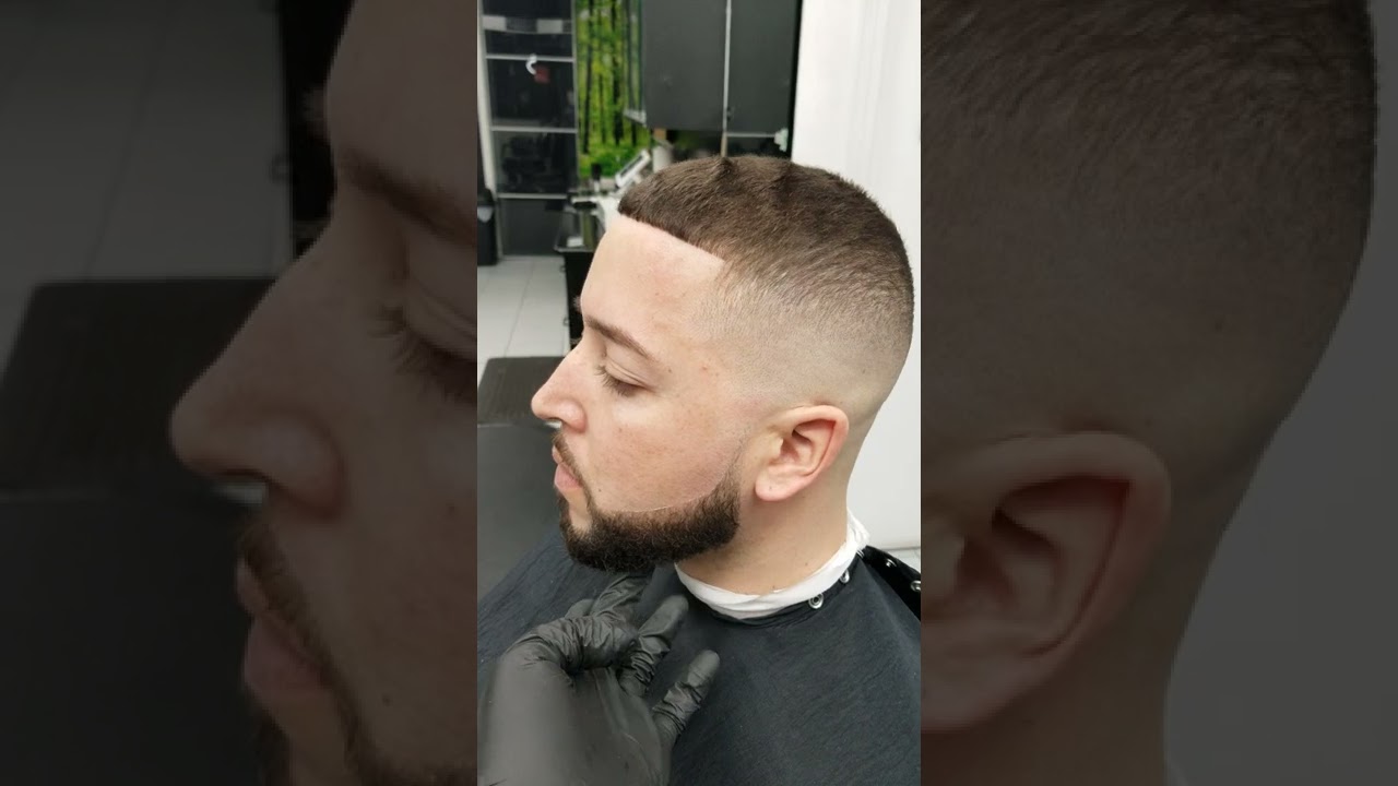 Medium High Skin Fade With Beard by El Ma  Tiguere / #shorts #barbershop