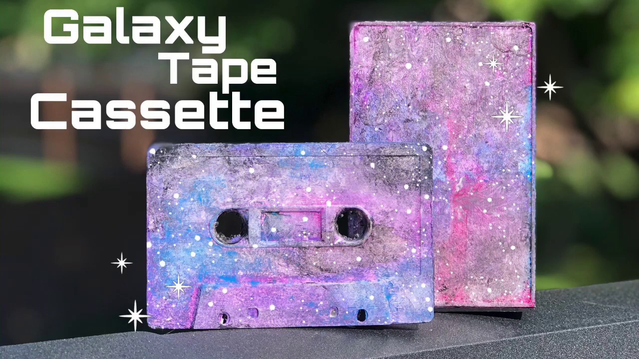 Repurposed Galaxy Tape Cassette Painting