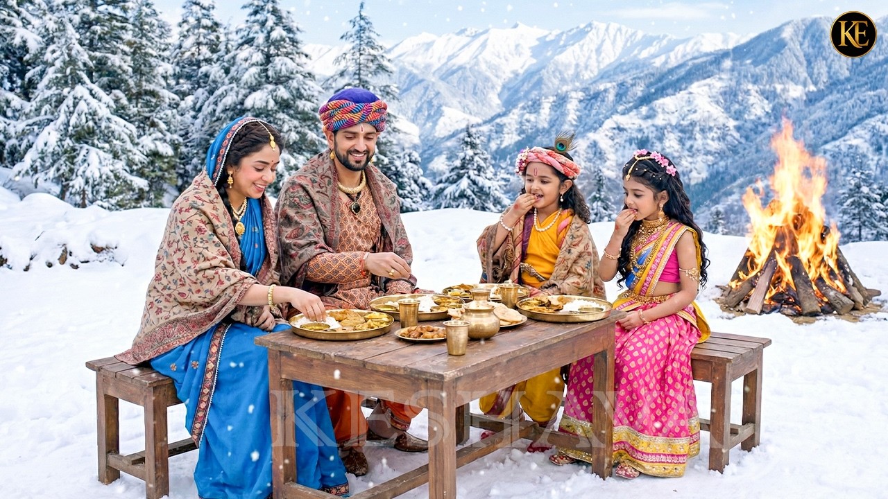मैया और बाबा ने जब कश्मीर जा कर बाल कान्हा और राधा के साथ खाया खाना || YMKN || Shree Krishan leela