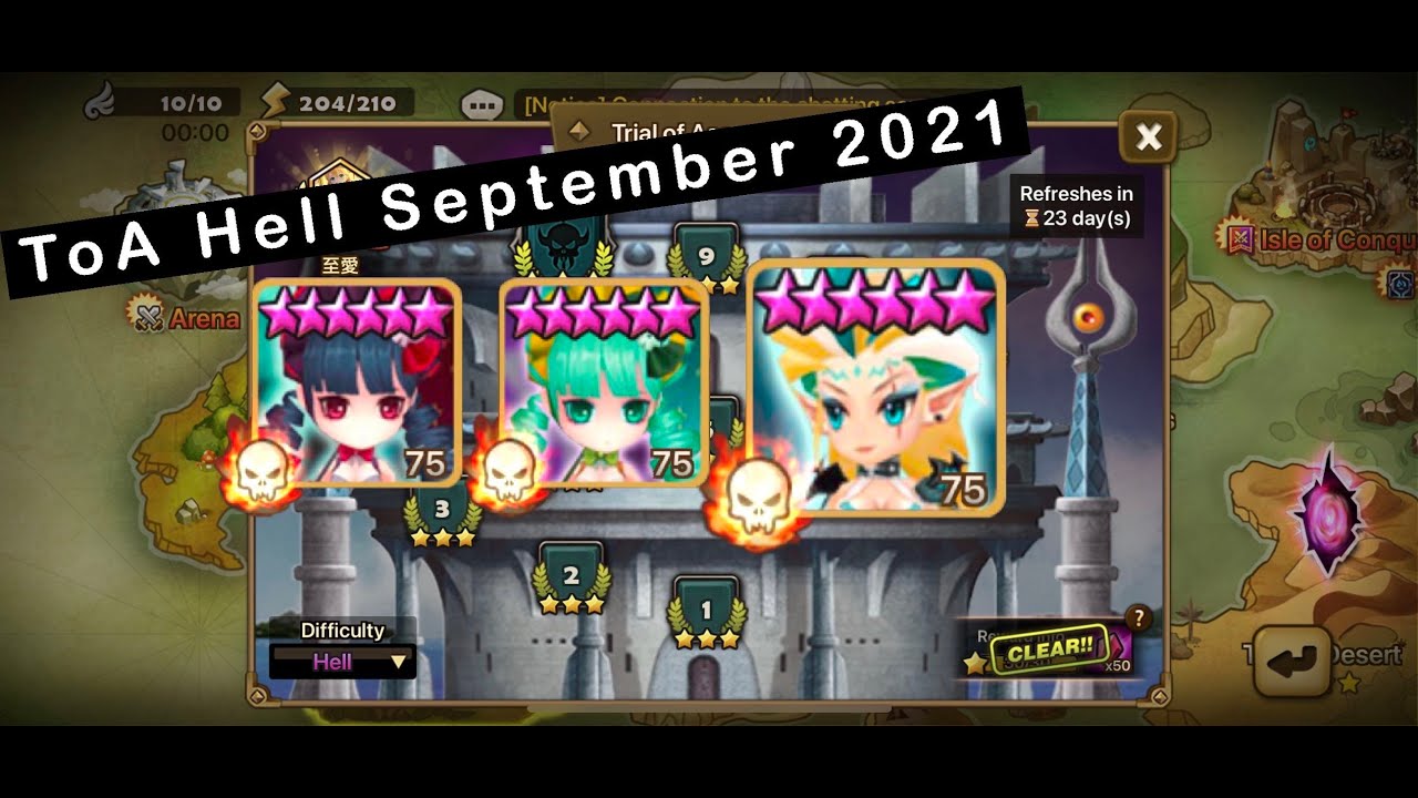 ToA Hell Floor 7,8 (Nicki&Charlotte,Asima) September 2021 | Summoners War