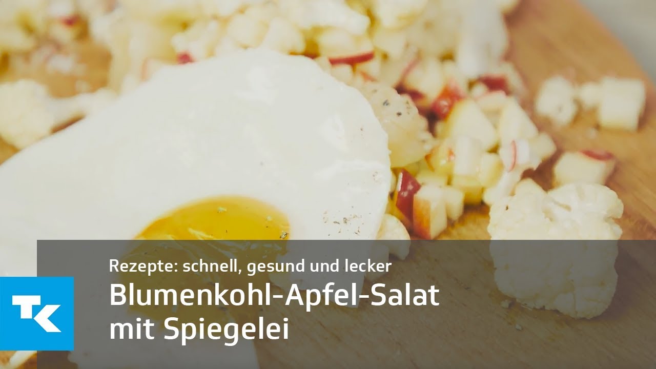 Blumenkohl-Apfel-Salat mit Spiegelei