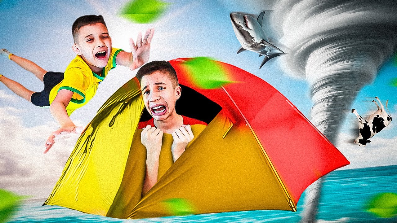 Montamos a BARRACA pra PASSAR a NOITE na PRAIA! *deu TUDO ERRADO