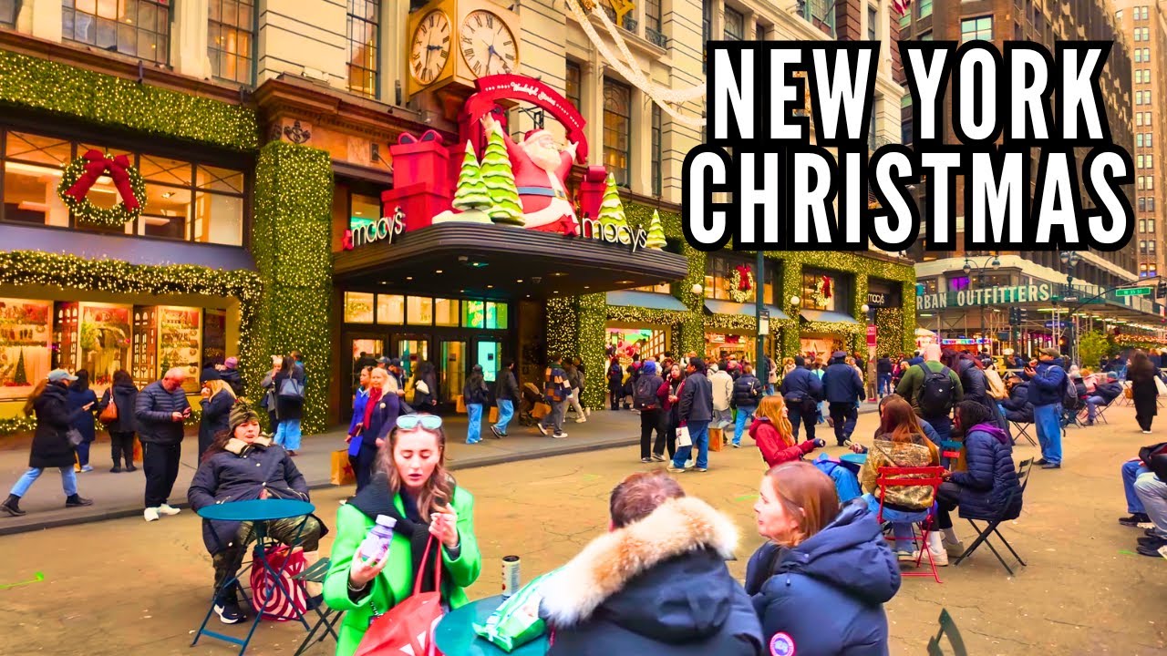 ✨Macy's Christmas Windows Midtown Manhattan 🎄 Holiday Walk - Saks FIFTH AVENUE Holiday Lights 🎅 NYC